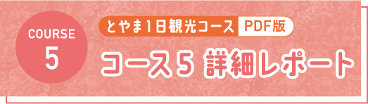 とやま1日観光コース PDF コース5 詳細レポート