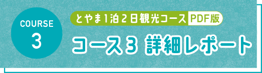 とやま1泊2日観光コース PDF コース3 詳細レポート